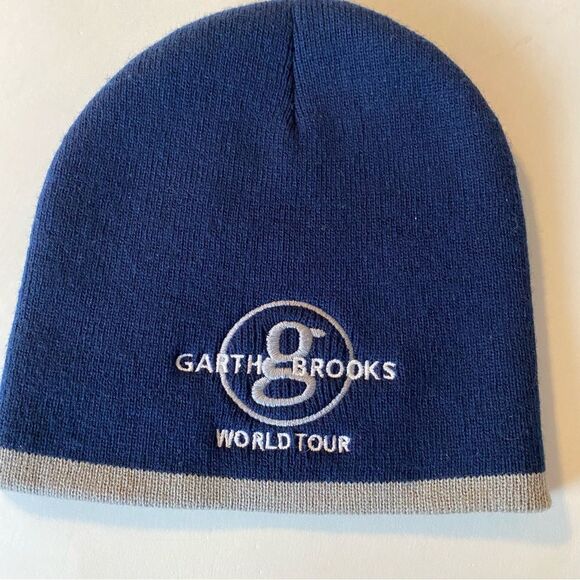 Garth Brooks World Tour navy Blue Beanie Hat adult O/S - Picture 1 of 6